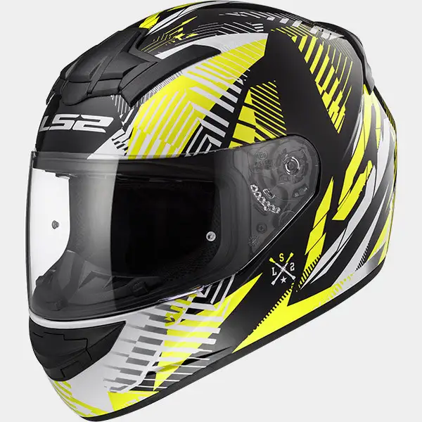 LS2 full-face helmet FF352 Rookie Infinite White Black Hi-Vision Yellow
