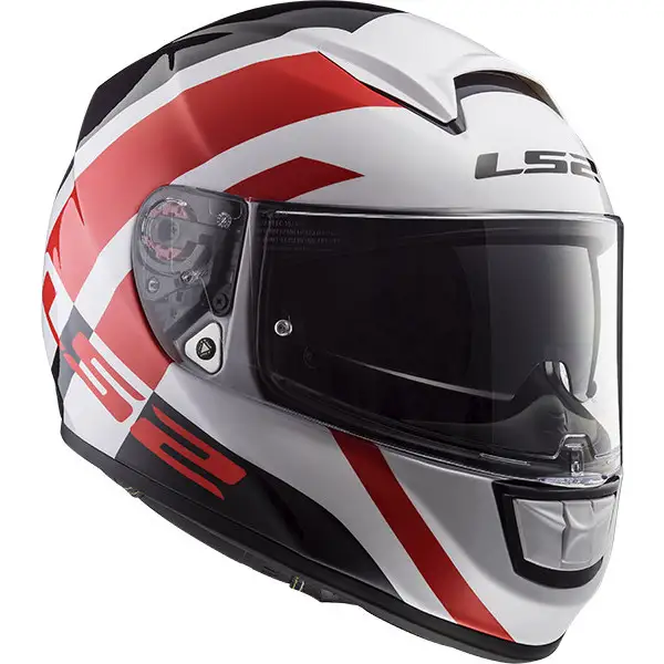 LS2 FF397 VECTOR FT2 TRIDENT full face fiber helmet Bianco Rosso