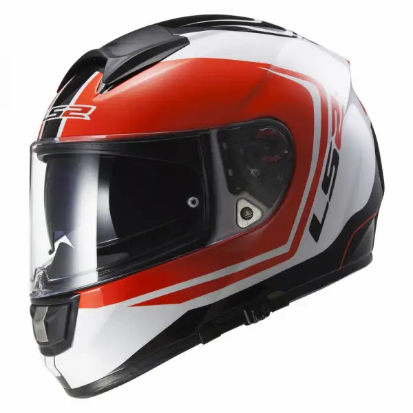 Casco integrale LS2 FF397 Vector Wake Bianco Nero Rosso