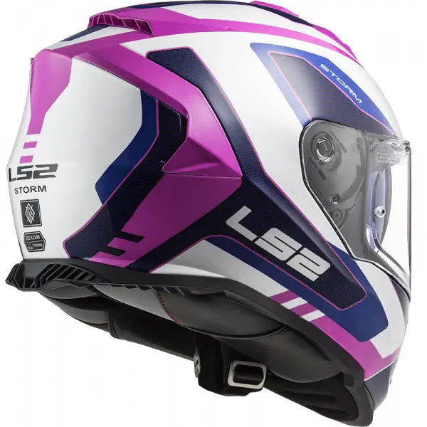 LS2 FF800 STORM TECHY GLOSS WHITE PINK full face helmet