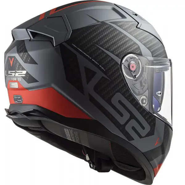 LS2 FF811 VECTOR II SPLITTER full face helmet fiber Matt Titanium Red