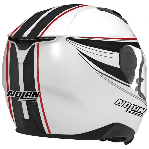 Casco integrale Nolan N87 Rapid N-Com bianco metal nero rosso