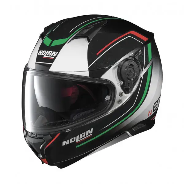 Nolan N87 SAVOIR FAIRE N-COM full face helmet White Black Red Green