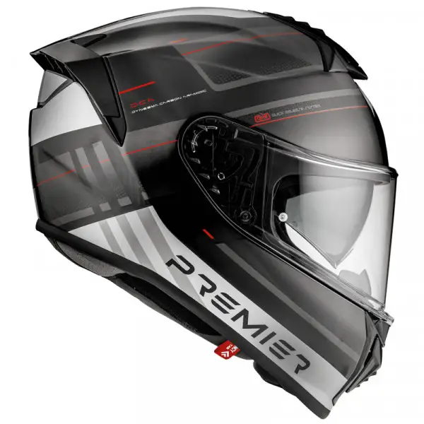 Premier EVOLUTION SP 92 full face helmet in Black White Red fiber