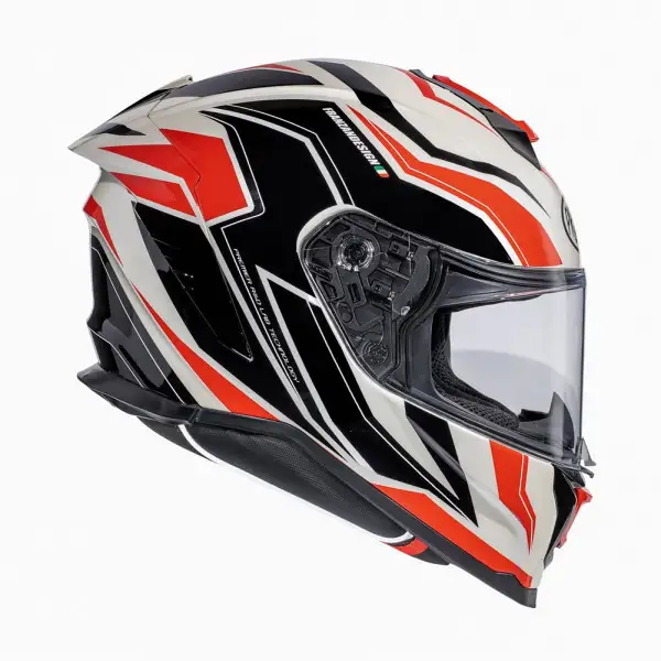 Premier HYPER RW2 fiber full face helmet white black red
