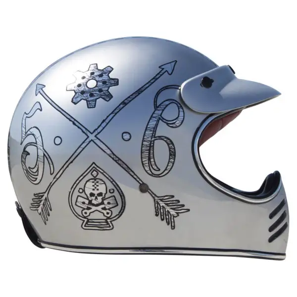 Premier full face helmet MX NX Chromed fiber silver