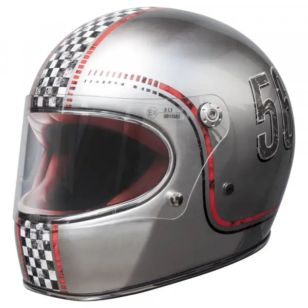 Premier full face helmet Trophy FL Chromed fiber silver