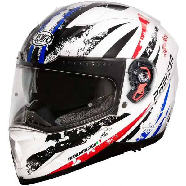 Premier Vyrus AV1 full face helmet White Black Red Blue