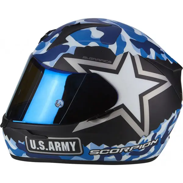 Scorpion EXO 390 ARMY full face helmet matt Black Blue