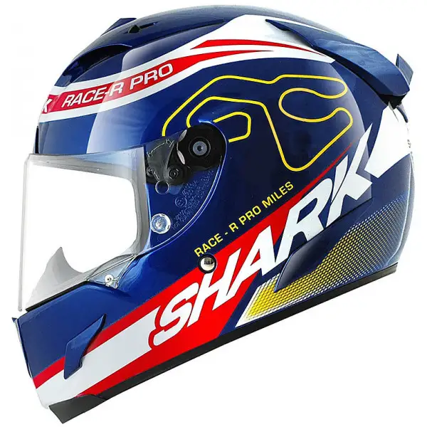 Integral Motorcycle Helmet Shark Race-R PRO MILES Black Red Blue