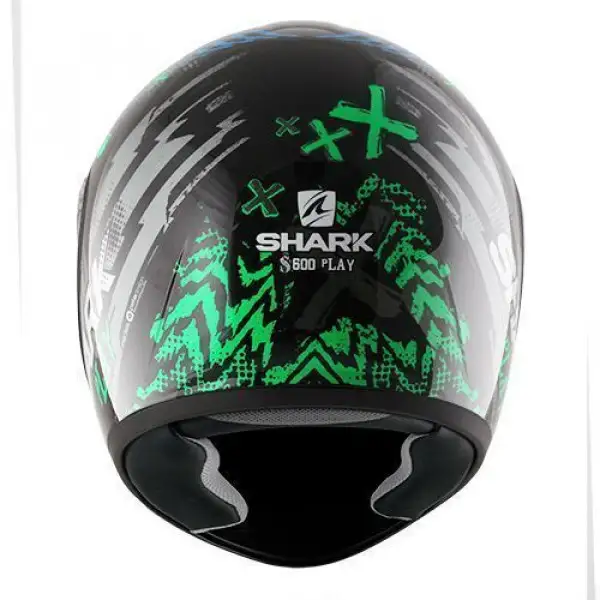 Casco integrale Shark S600 Play nero verde blu