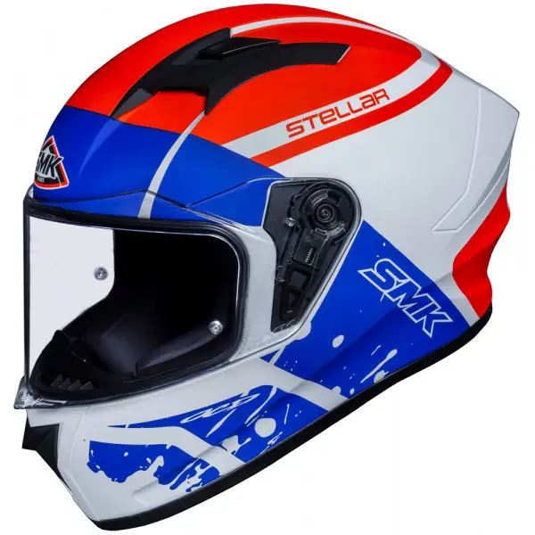 SMK Stellar SQAD full face helmet White Blue Red