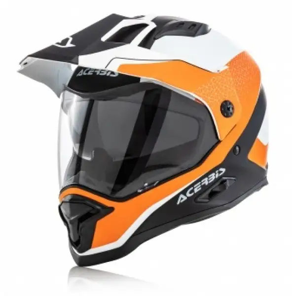 Acerbis Reactive Graffix full face touring helmet in White Orange fiber