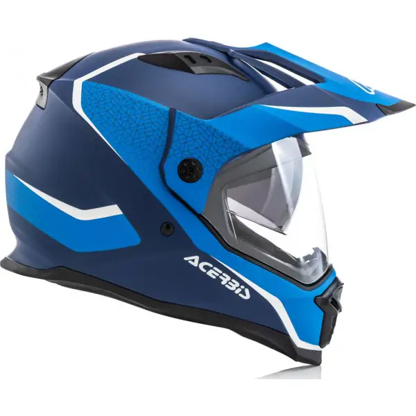 Acerbis Reactive Graffix VTR fiber touring helmet fiber Light Blue Blue White