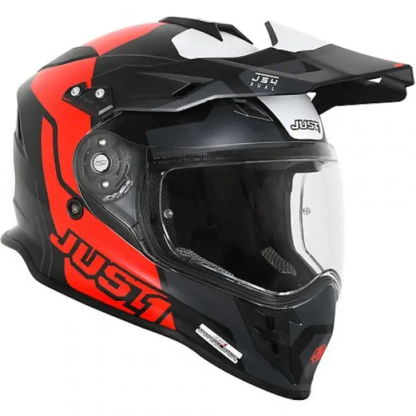 Just1 J34 Pro Tour cross helmet Fluo Red Black Matt