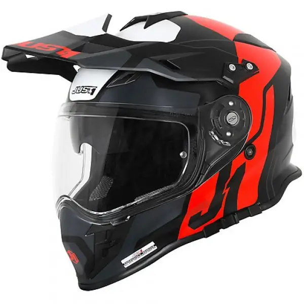 Just1 J34 Pro Tour cross helmet Fluo Red Black Matt