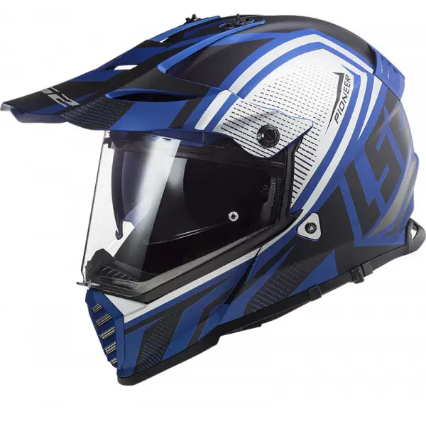 LS2 MX436 PIONEER EVO MASTER MATT BLACK BLUE touring full face helmet