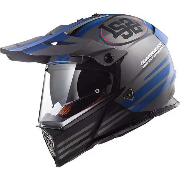 LS2 MX436 PIONEER QUARTERBACK  full face helmet MATT Titanio