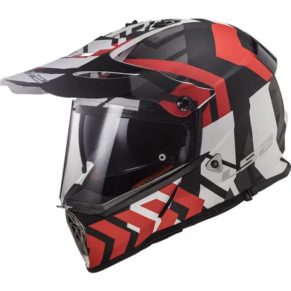 LS2 MX436 PIONEER XTREME MATT BLACK RED cross helmet