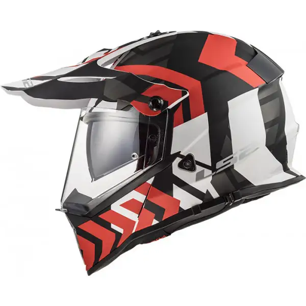 LS2 MX436 PIONEER XTREME MATT BLACK RED cross helmet