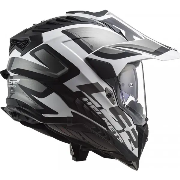 LS2 MX701 EXPLORER ALTER MATT BLACK WHITE touring full face helmet