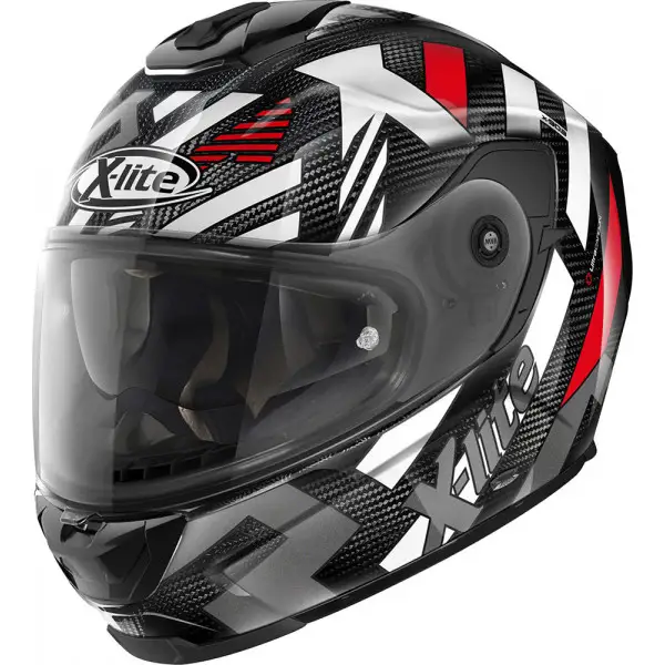 X-Lite X-903 Ultra Carbon CREEK N-COM full face helmet fiber Black Carbon White Red