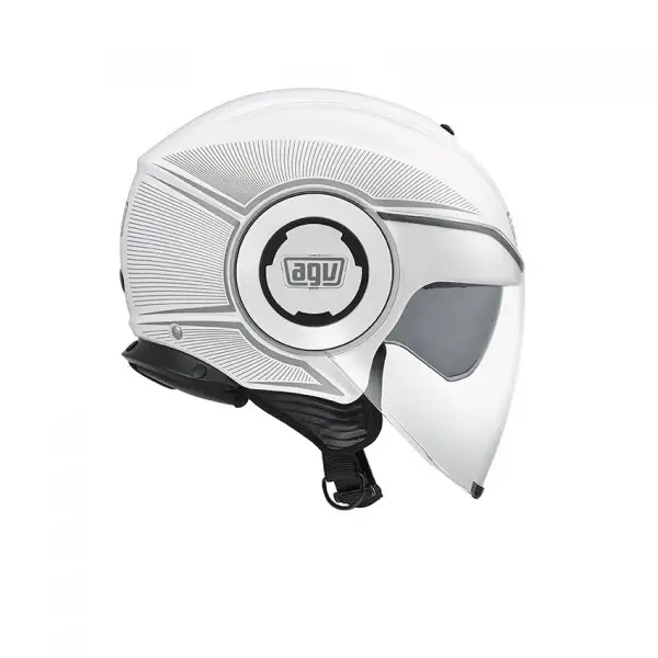 Casco jet Agv Fluid Multi Radius bianco argento