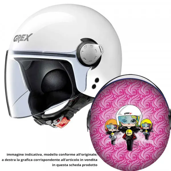 Grex G1.1 ARTWORK jet helmet Lady Biker Pink
