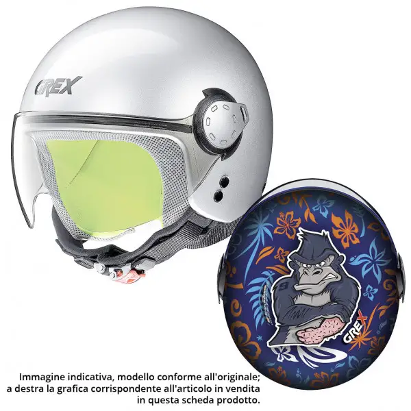 Grex G1.1 FANCY kid jet helmet GORILLA Blue