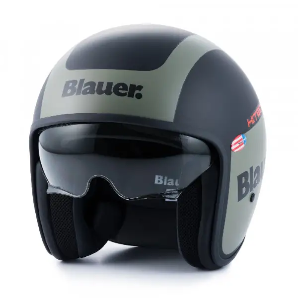 Blauer jet helmet Pilot 1.1 graphic G fiber matt black green