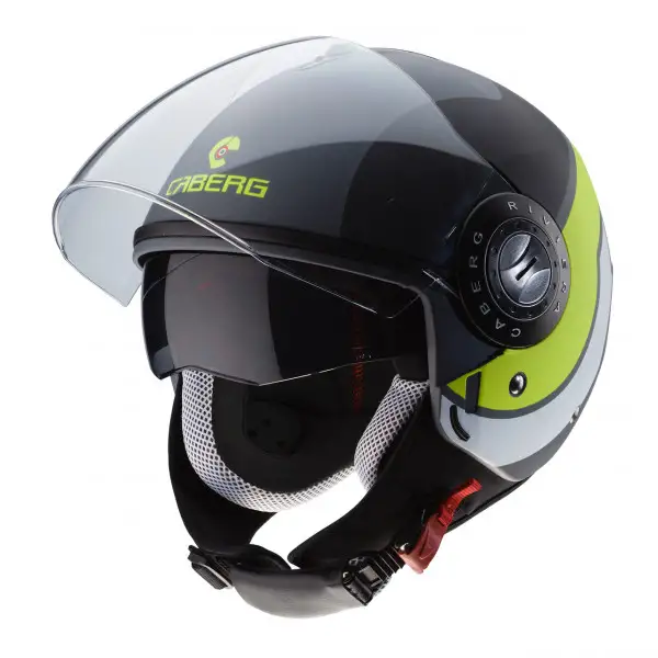 Caberg Riviera V3 jet helmet matt anthracite Black Yellow Fluo