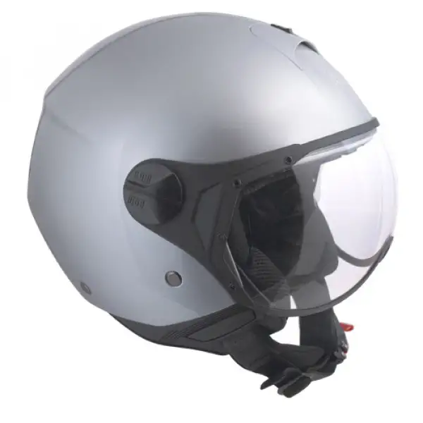 CGM 107A Florence shaped visor jet helmet metal silver