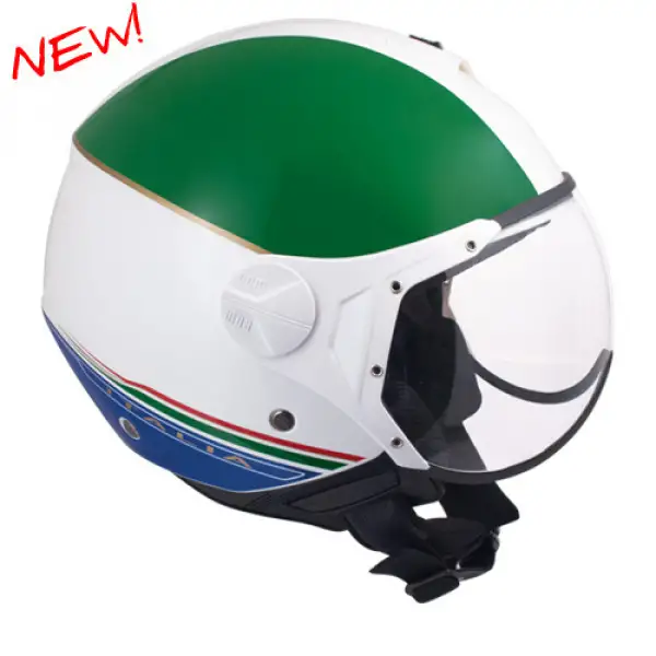 CGM 107I Italia shaped visor jet helmet metal white