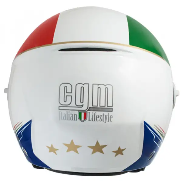 CGM 107I Italia shaped visor jet helmet metal white