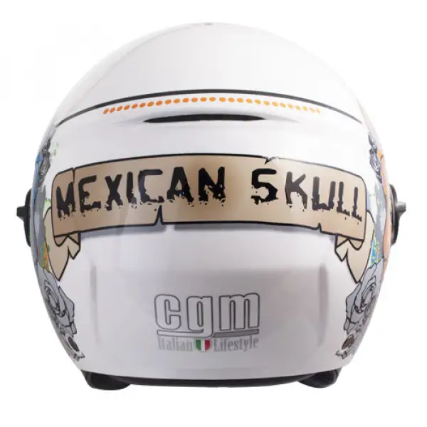 CGM 107S Cancun shaped visor jet helmet metal white