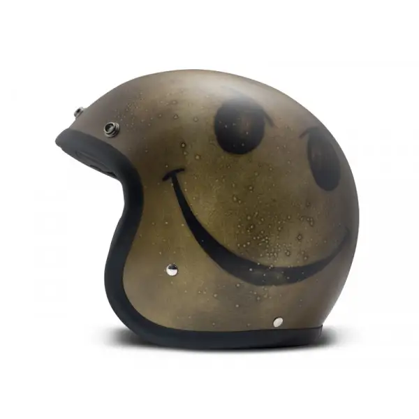 DMD Handmade Vintage Smile jet helmet carbon Dark Gold