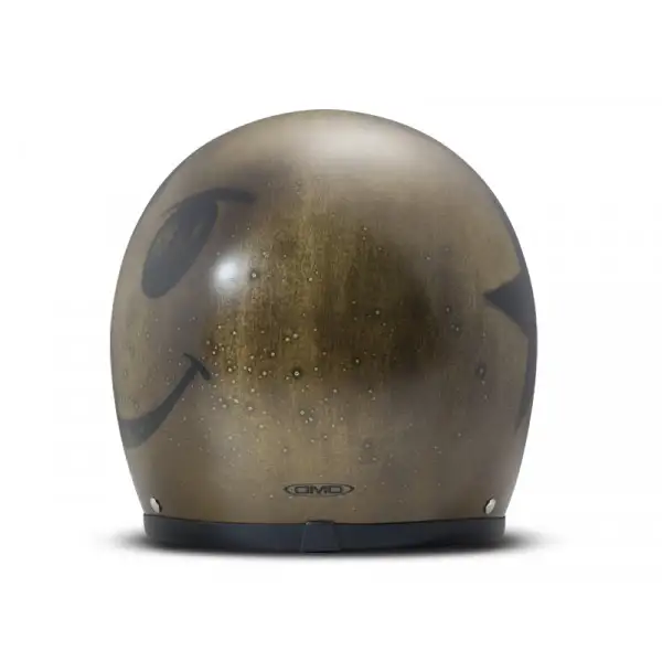 DMD Handmade Vintage Smile jet helmet carbon Dark Gold