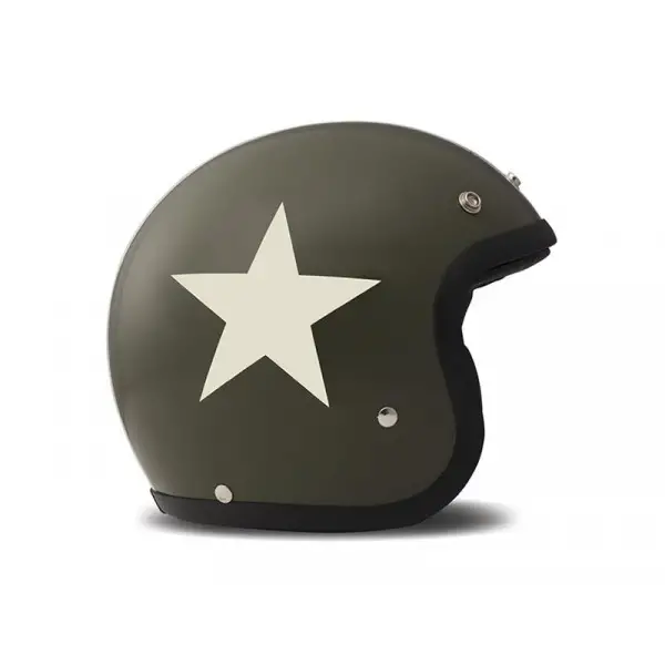 DMD jet helmet Vintage Star green
