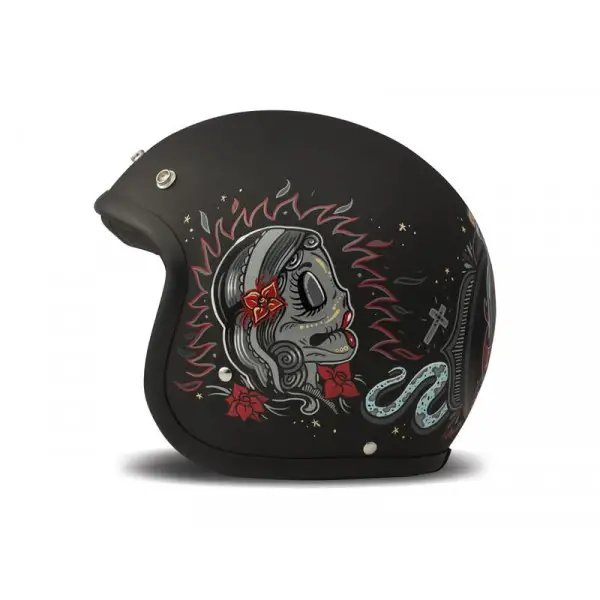 DMD Vintage Poison matt fiberglass jet helmet