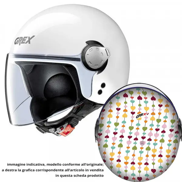 Grex G3.1 E HELMETART Love jet helmet Flat White Multicolor