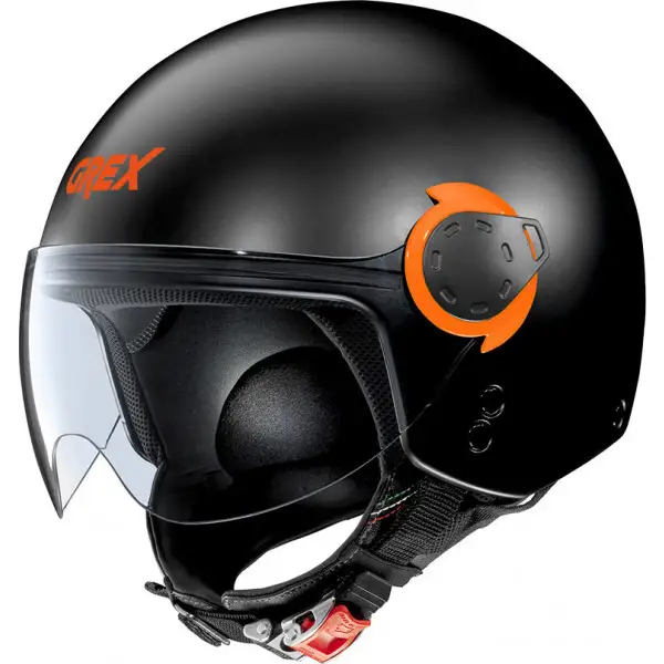 Grex G3.1 E COUPLÉ jet helmet Matt Black Orange