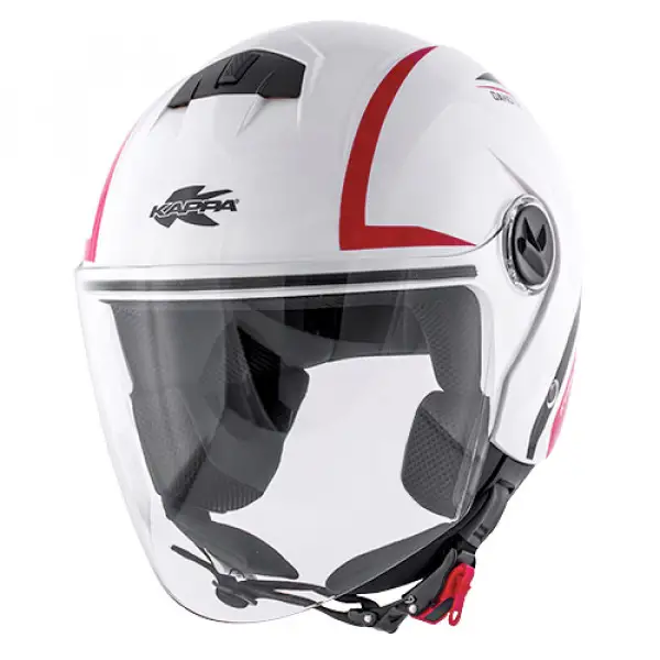 Kappa jet helmet KV26 Dakota red gloss white