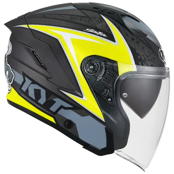 kyt NF-J ATTITUDE jet helmet Matt Anthracite Yellow