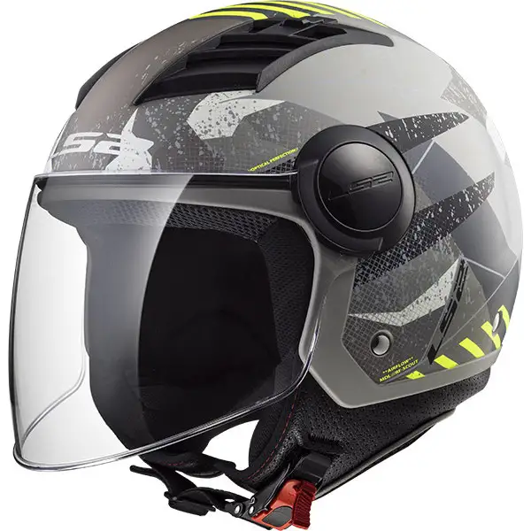 LS2 OF562 AIRFLOW L CAMO jet helmet MATT Titanio Giallo