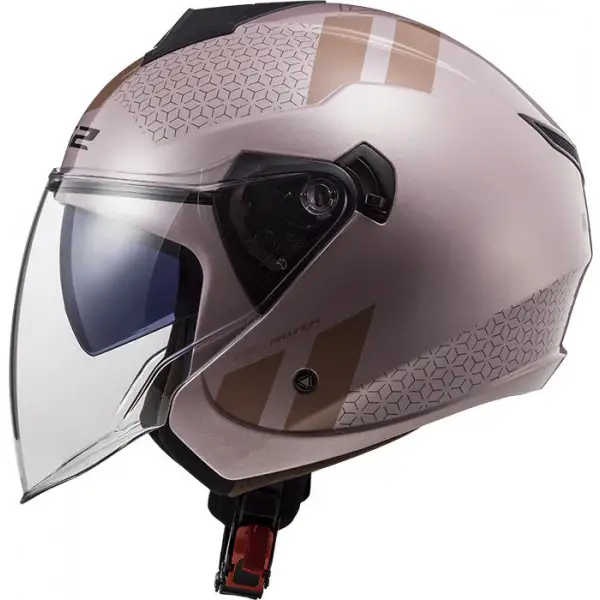 LS2 OF573 TWISTER II COMBO PALE PINK jet helmet