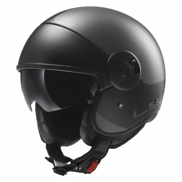 Casco jet LS2 OF597 Cabrio Via Titanio Opaco Nero