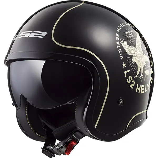 LS2 OF599 SPITFIRE FLIER jet helmet Nero