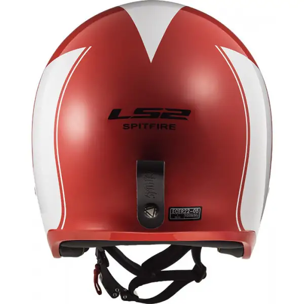 LS2 OF599 SPITFIRE RIM RED WHITE jet helmet