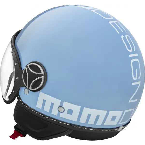 Momo Design Fighter Classic jet helmet Light Blue Gloss White