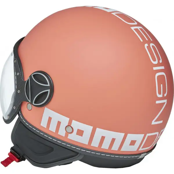Momo Design Fighter Classic jet helmet Coral Matt White